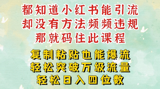 小红书靠复制粘贴一周突破万级流量池干货，以减肥为例，每天稳定引流变现四位数【揭秘】-优优云网创
