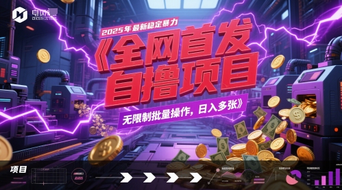 全网首发，2025年最新稳定暴力全自动自撸项目，无限制批量操作，日入多张【揭秘】-优优云网创