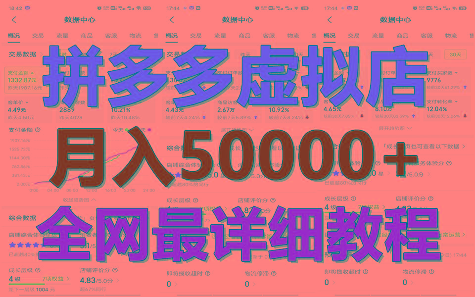 拼多多虚拟电商训练营月入50000+你也行，暴利稳定长久，副业首选-优优云网创