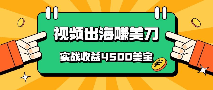 国内爆款视频出海赚美刀，实战收益4500美金，批量无脑搬运，无需经验直接上手-优优云网创