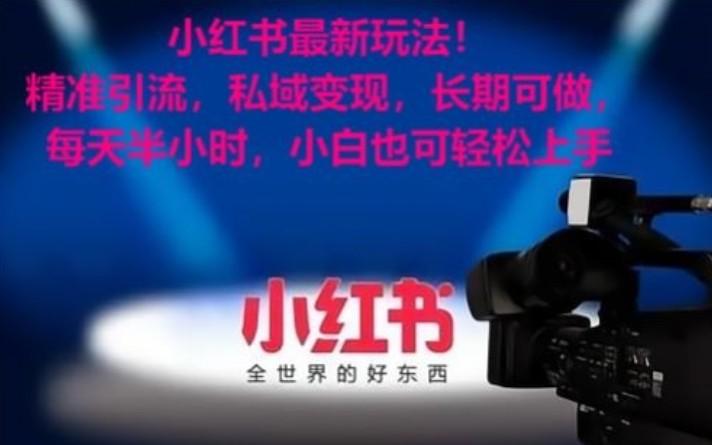 小红书最新玩法！精准引流，私域变现，长期可做，每天半小时，小白也可轻松上手-优优云网创