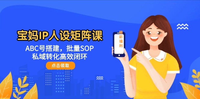 （14821期）宝妈IP人设矩阵课：ABC号搭建，批量SOP，私域转化高效闭环-优优云网创
