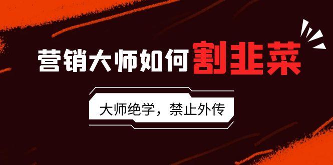 营销大师如何割韭菜：流量大师/讲故事大师/话术大师/卖货大师/成交大师/…-优优云网创