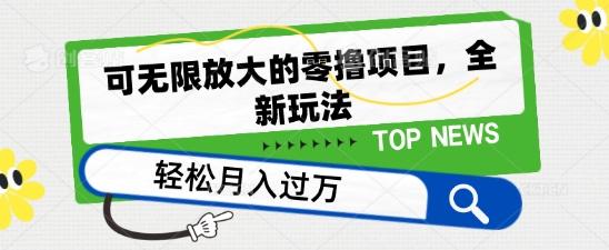可无限放大的零撸项目，全新玩法，一天单机撸个50+没问题【揭秘】-优优云网创