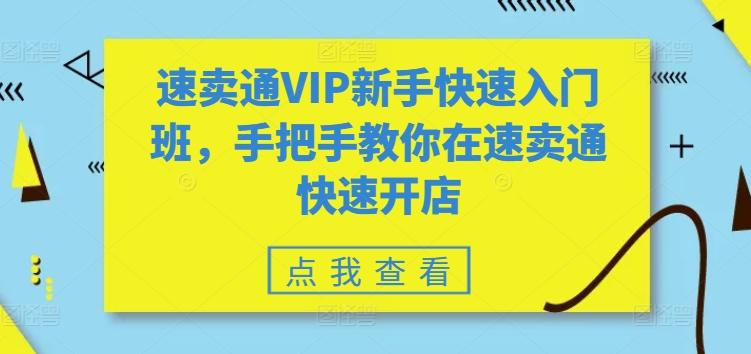 速卖通VIP新手快速入门班，手把手教你在速卖通快速开店-优优云网创