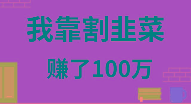 我靠割韭菜赚了 100 万-优优云网创