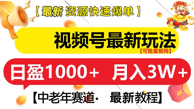 视频号最新玩法 中老年赛道 月入3W+-优优云网创