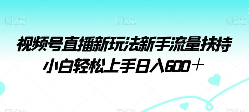视频号直播新玩法新手流量扶持小白轻松上手日入600＋【揭秘】-优优云网创