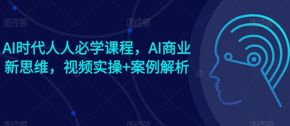 AI时代人人必学课程，AI商业新思维，视频实操+案例解析【赠AI商业爆款案例】-优优云网创