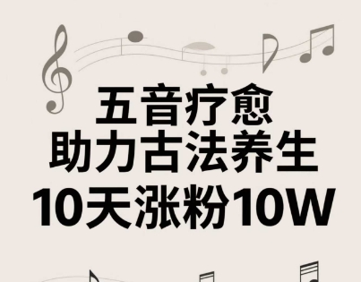古法五音养生教程，五音疗愈的视频的制作方法，2-4小时就能学会，作者10天涨粉10W-优优云网创