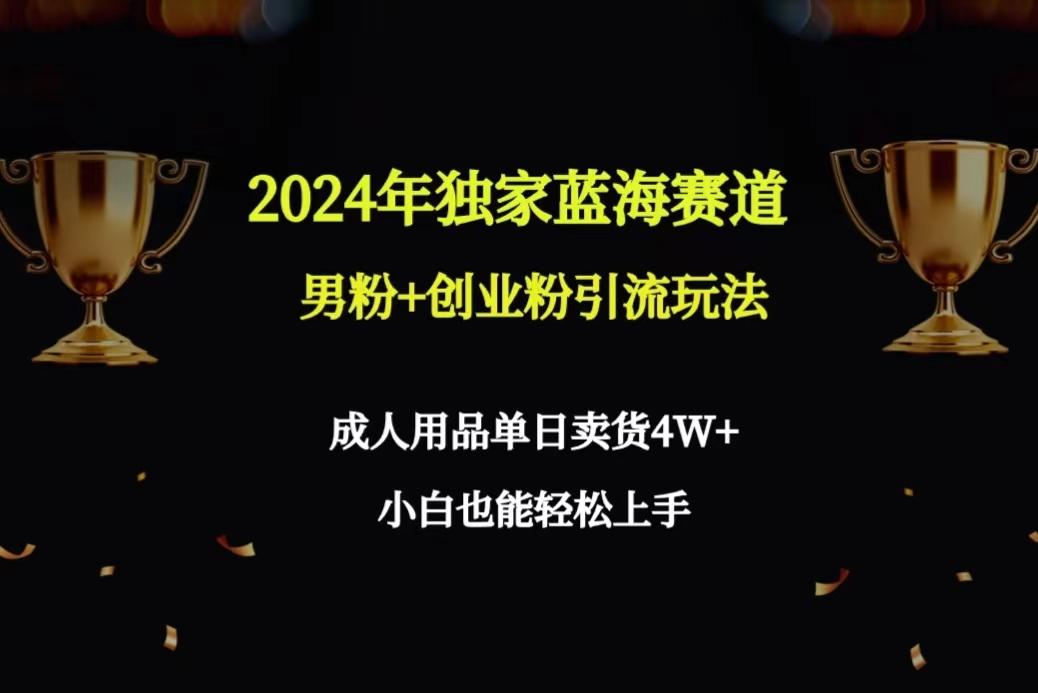 2024年独家蓝海赛道男粉+创业粉引流玩法，成人用品单日卖货4W+保姆教程-优优云网创
