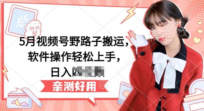 5月视频号野路子搬运，软件操作轻松上手，日入三位数【揭秘】-优优云网创