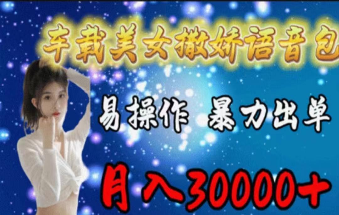 车载美女撒娇语音包，执行就出单，月入3000＋，小白看完课程就能马上实操-优优云网创