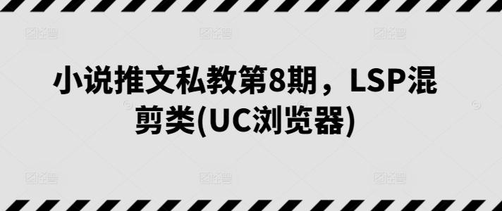 小说推文私教第8期，LSP混剪类(UC浏览器)-优优云网创