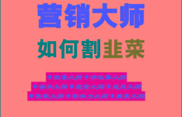 《营销大师如何割韭菜》禁止外传的大师绝学电子书-优优云网创