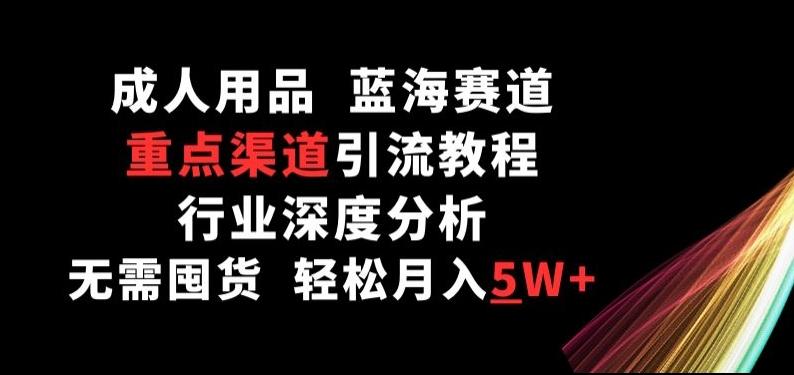 成人用品，蓝海赛道，重点渠道引流教程，行业深度分析，无需囤货，轻松月入5W+【揭秘】-优优云网创