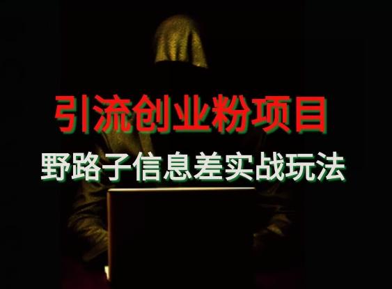 【引流创业粉】野路子信息差玩法实战教学-优优云网创