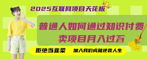 2025互联网项目天花板，普通人如何通过知识付费卖项目月入过W，拒绝当韭菜【揭秘】-优优云网创