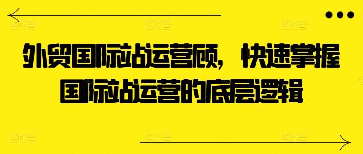 外贸国际站运营顾问，快速掌握国际站运营的底层逻辑-优优云网创