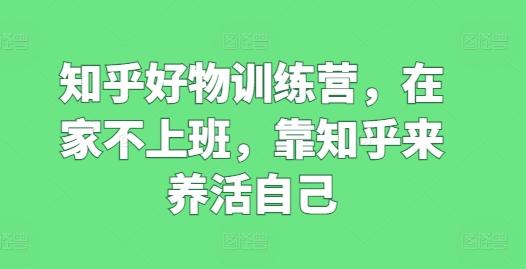 知乎好物训练营，在家不上班，靠知乎来养活自己-优优云网创