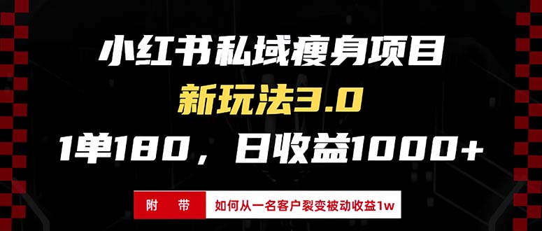 小红书瘦身项目3.0模式，新手小白日赚收益1000+(附从一名客户裂变收益…-优优云网创