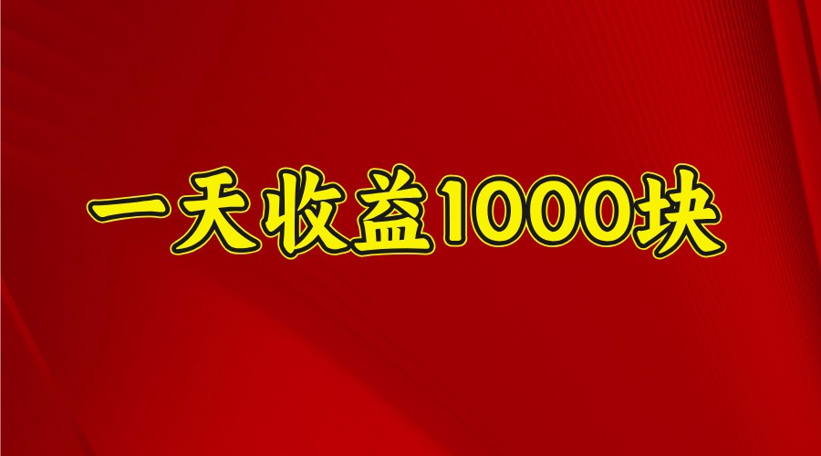 一天收益1000块，2025全网首发-优优云网创