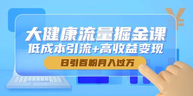（14811期）大健康流量掘金课，低成本引流+高收益变现，日引百粉月入过万-优优云网创
