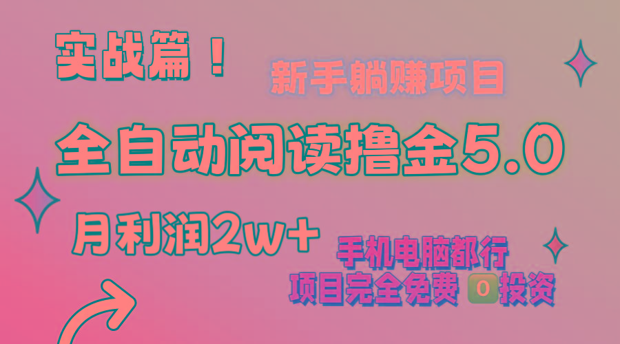 小说全自动阅读撸金5.0 操作简单 可批量操作 零门槛！小白无脑上手月入2w+-优优云网创
