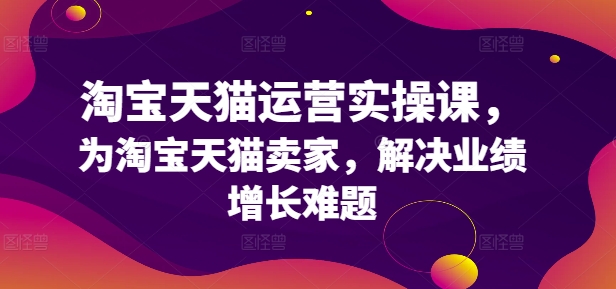 淘宝天猫运营实操课，为淘宝天猫卖家，解决业绩增长难题-优优云网创