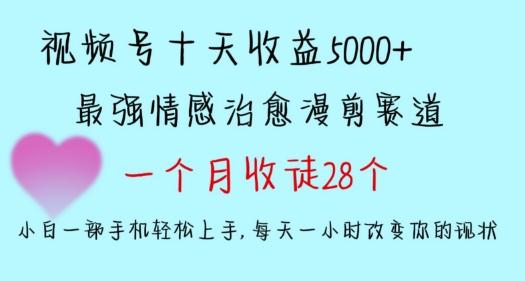 十天收益5000+，多平台捞金，视频号情感治愈漫剪，一个月收徒28个，小白一部手机轻松上手【揭秘】-优优云网创