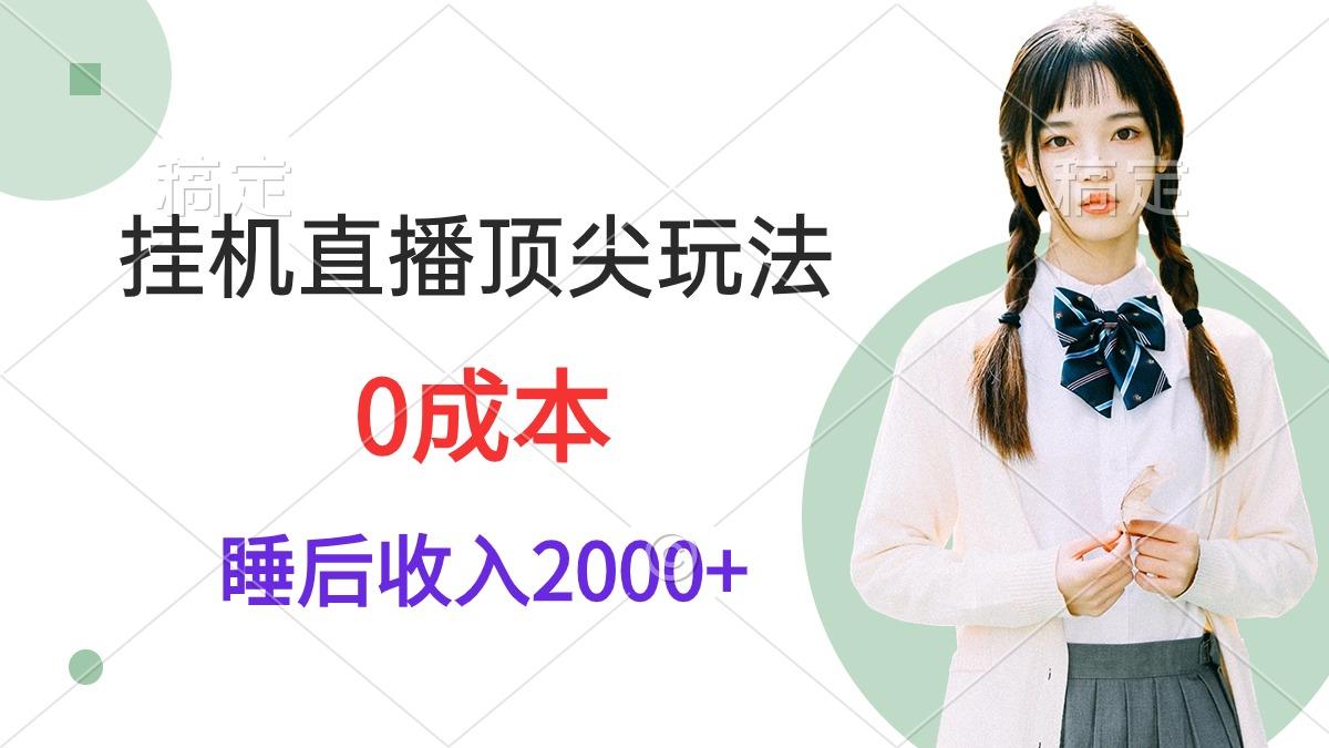 (9715期)挂机直播顶尖玩法，睡后日收入2000+、0成本，视频教学-优优云网创