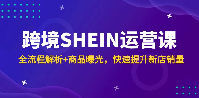 跨境SHEIN运营课，全流程解析+商品曝光，快速提升新店销量-优优云网创