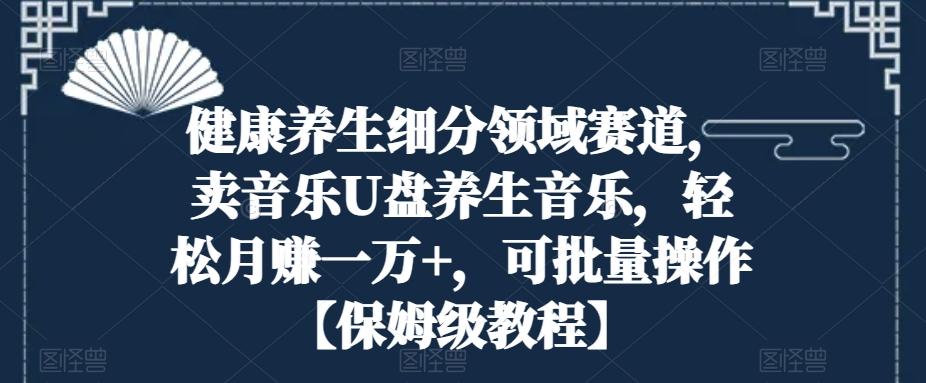 健康养生细分领域赛道，卖音乐U盘养生音乐，轻松月赚一万+，可批量操作【保姆级教程】-优优云网创