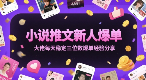 小说推文新人爆单大佬每天稳定三位数爆单经验分享-优优云网创