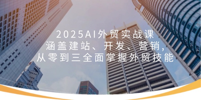 2025AI外贸实战课：涵盖建站、开发、营销, 从零到三全面掌握外贸技能-优优云网创