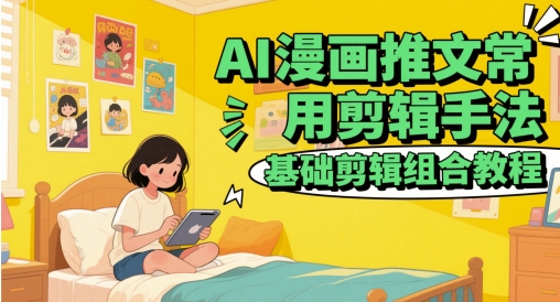 AI漫画推文常用剪辑手法，基础剪辑组合教程-优优云网创