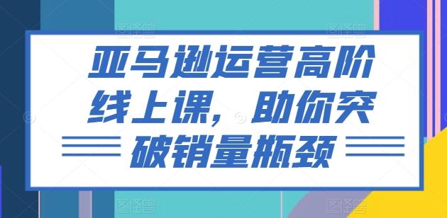 亚马逊运营高阶线上课，助你突破销量瓶颈-优优云网创