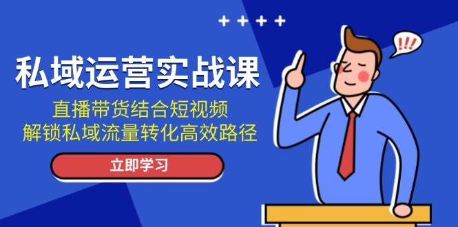 私域运营实战课：直播带货结合短视频，解锁私域流量转化高效路径-优优云网创