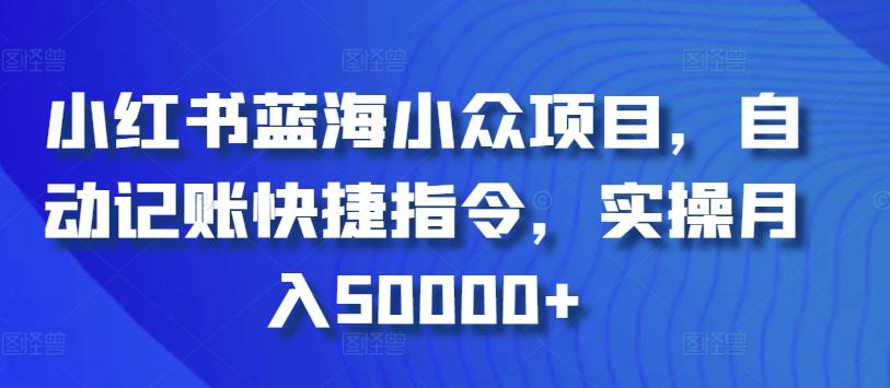 小红书蓝海小众项目，自动记账快捷指令，实操月入50000+【揭秘】-优优云网创