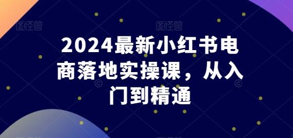 2024最新小红书电商落地实操课，从入门到精通-优优云网创