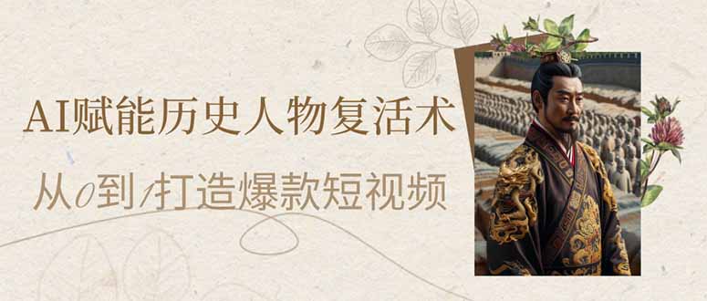 AI赋能历史人物复活术：从0到1打造爆款短视频-优优云网创
