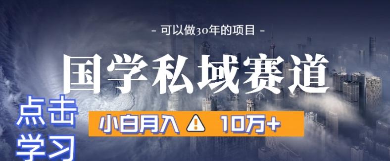 暴力国学私域赛道，小白月入10万+，引流+转化完整流程【揭秘】-优优云网创