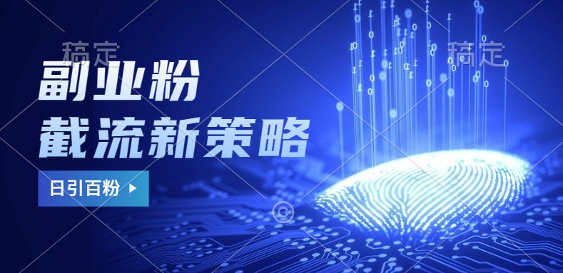 副业粉截流玩法与更新，不废号， 不封号。日引100+-优优云网创