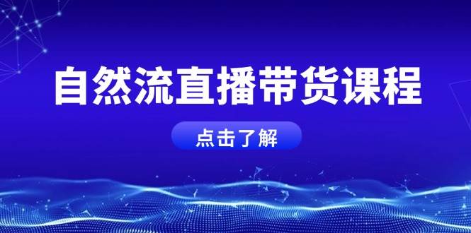 自然流直播带货课程，结合微付费起号，打造运营主播，提升个人能力-优优云网创