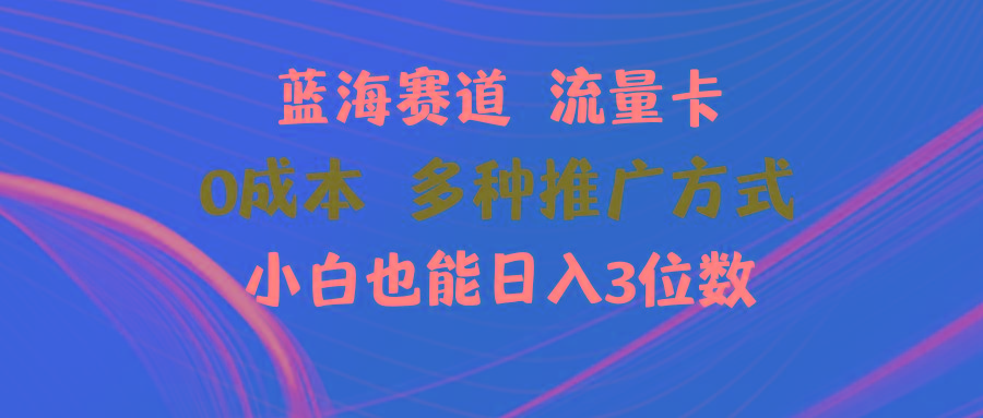 蓝海赛道 流量卡 0成本 小白也能日入三位数-优优云网创