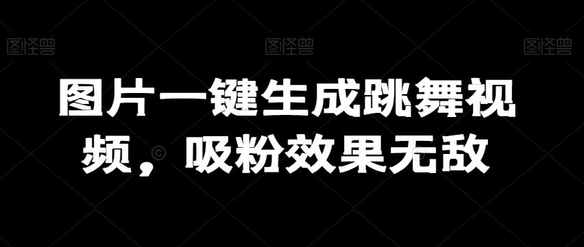 图片一键生成跳舞视频，吸粉效果无敌-优优云网创