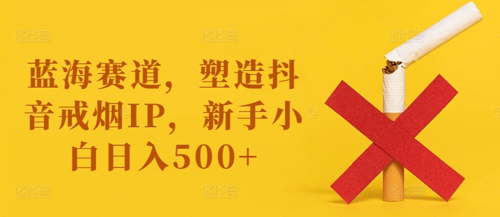 蓝海赛道，塑造抖音戒烟IP，新手小白日入500+【揭秘】-优优云网创