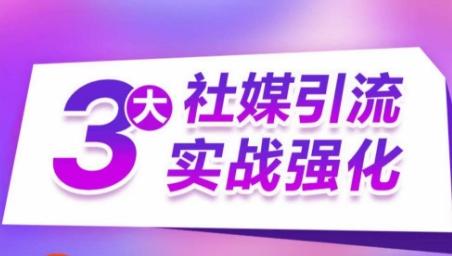 3大社媒引流实战强化，多渠道站外引流，高效精准获客，订单销售额翻倍增长-优优云网创
