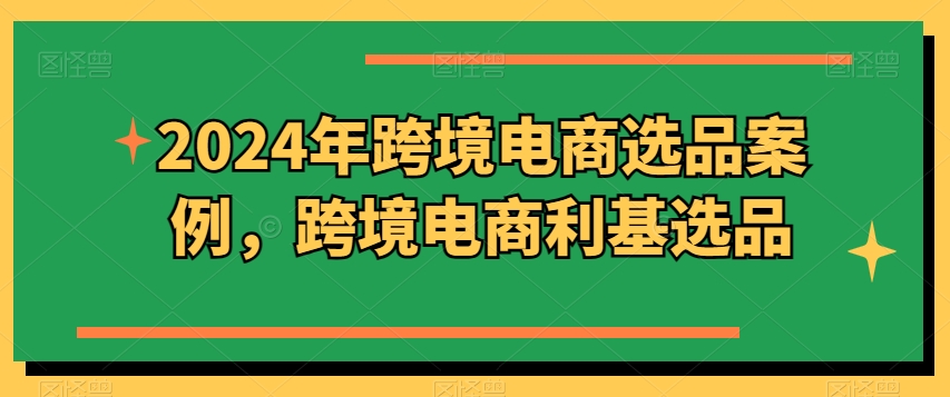 2024年跨境电商选品案例，跨境电商利基选品(更新)-优优云网创