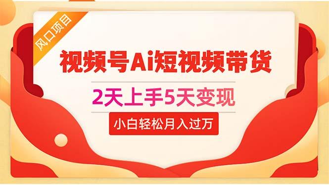 2天上手5天变现视频号Ai短视频带货0粉丝0基础小白轻松月入过万-优优云网创